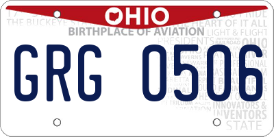 OH license plate GRG0506