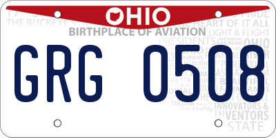 OH license plate GRG0508