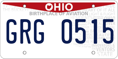 OH license plate GRG0515