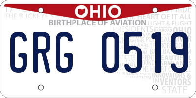 OH license plate GRG0519