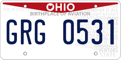 OH license plate GRG0531