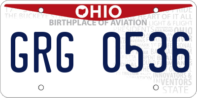 OH license plate GRG0536