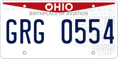 OH license plate GRG0554