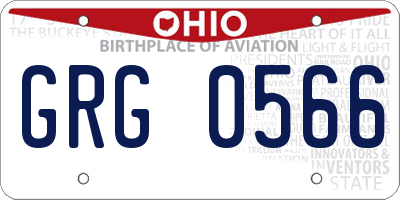 OH license plate GRG0566