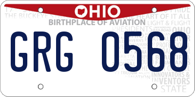 OH license plate GRG0568