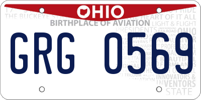 OH license plate GRG0569