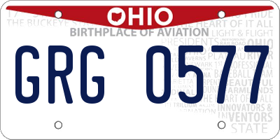 OH license plate GRG0577