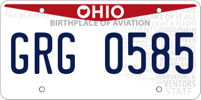 OH license plate GRG0585