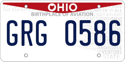 OH license plate GRG0586