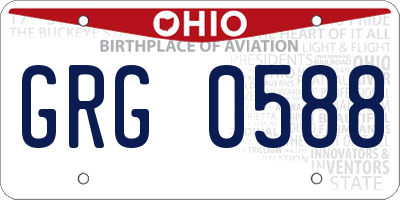 OH license plate GRG0588