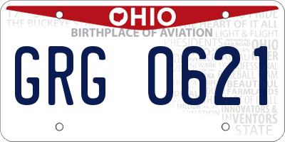 OH license plate GRG0621