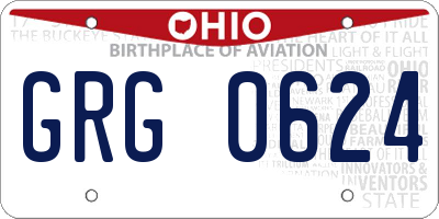OH license plate GRG0624