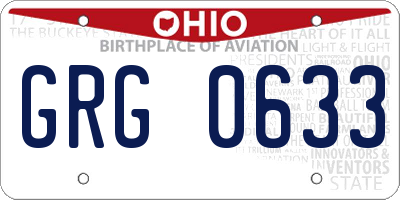 OH license plate GRG0633