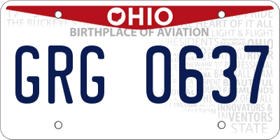 OH license plate GRG0637