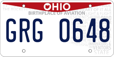 OH license plate GRG0648