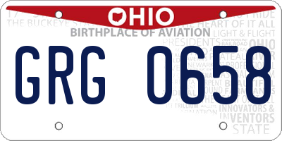 OH license plate GRG0658