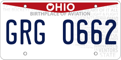 OH license plate GRG0662