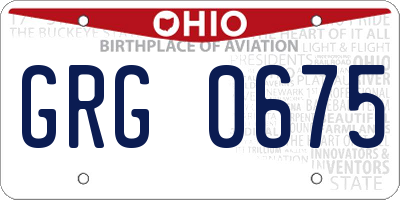 OH license plate GRG0675