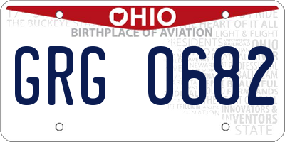 OH license plate GRG0682