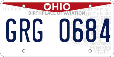 OH license plate GRG0684
