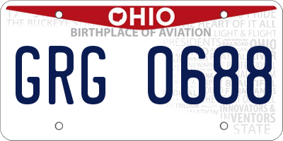 OH license plate GRG0688