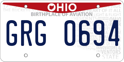 OH license plate GRG0694