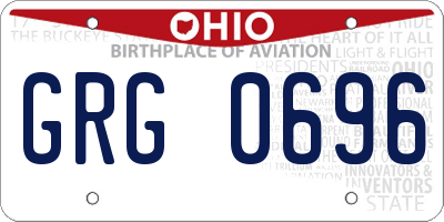 OH license plate GRG0696