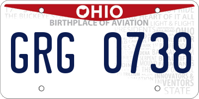 OH license plate GRG0738