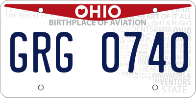 OH license plate GRG0740