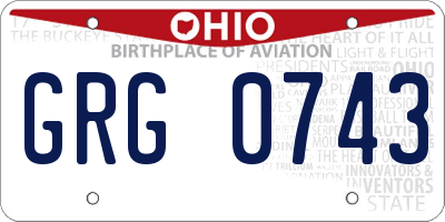 OH license plate GRG0743