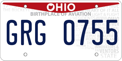 OH license plate GRG0755