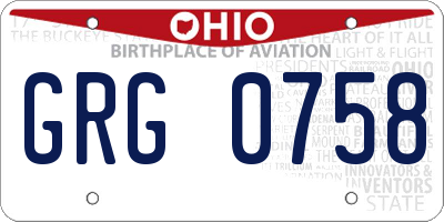 OH license plate GRG0758