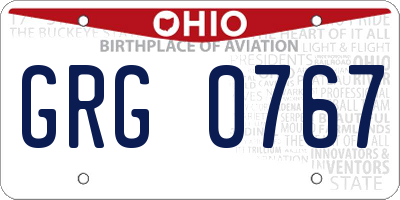 OH license plate GRG0767