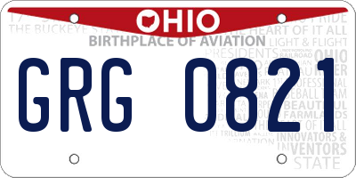 OH license plate GRG0821
