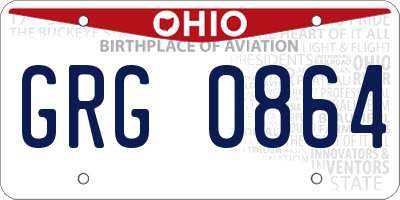OH license plate GRG0864