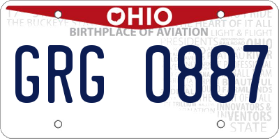 OH license plate GRG0887
