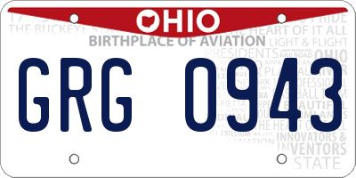 OH license plate GRG0943