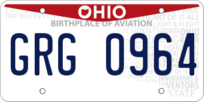 OH license plate GRG0964