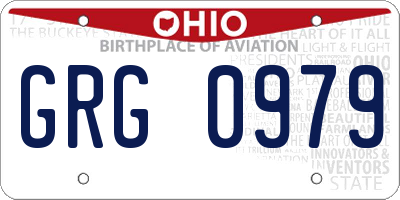 OH license plate GRG0979