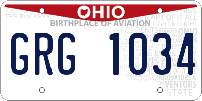 OH license plate GRG1034