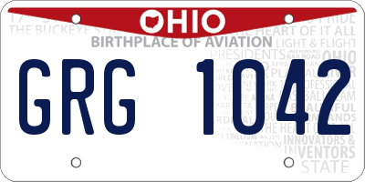 OH license plate GRG1042