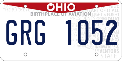 OH license plate GRG1052