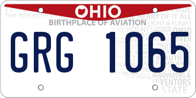 OH license plate GRG1065