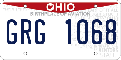 OH license plate GRG1068