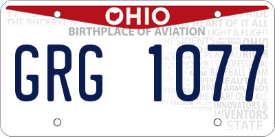 OH license plate GRG1077