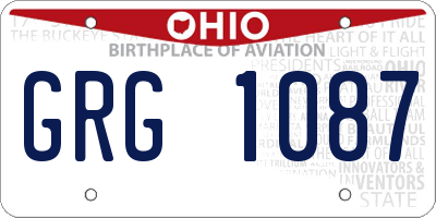 OH license plate GRG1087