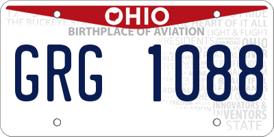 OH license plate GRG1088