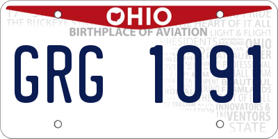 OH license plate GRG1091