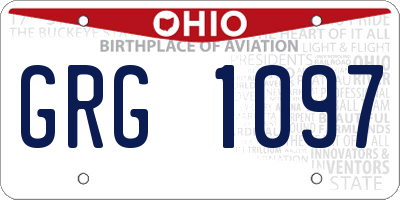 OH license plate GRG1097