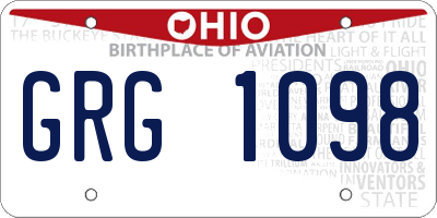 OH license plate GRG1098